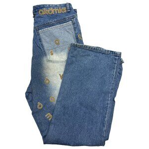 AKADEMIKS letters falling Spellout Jeans Men 32X32 Vintage Relaxed Straight